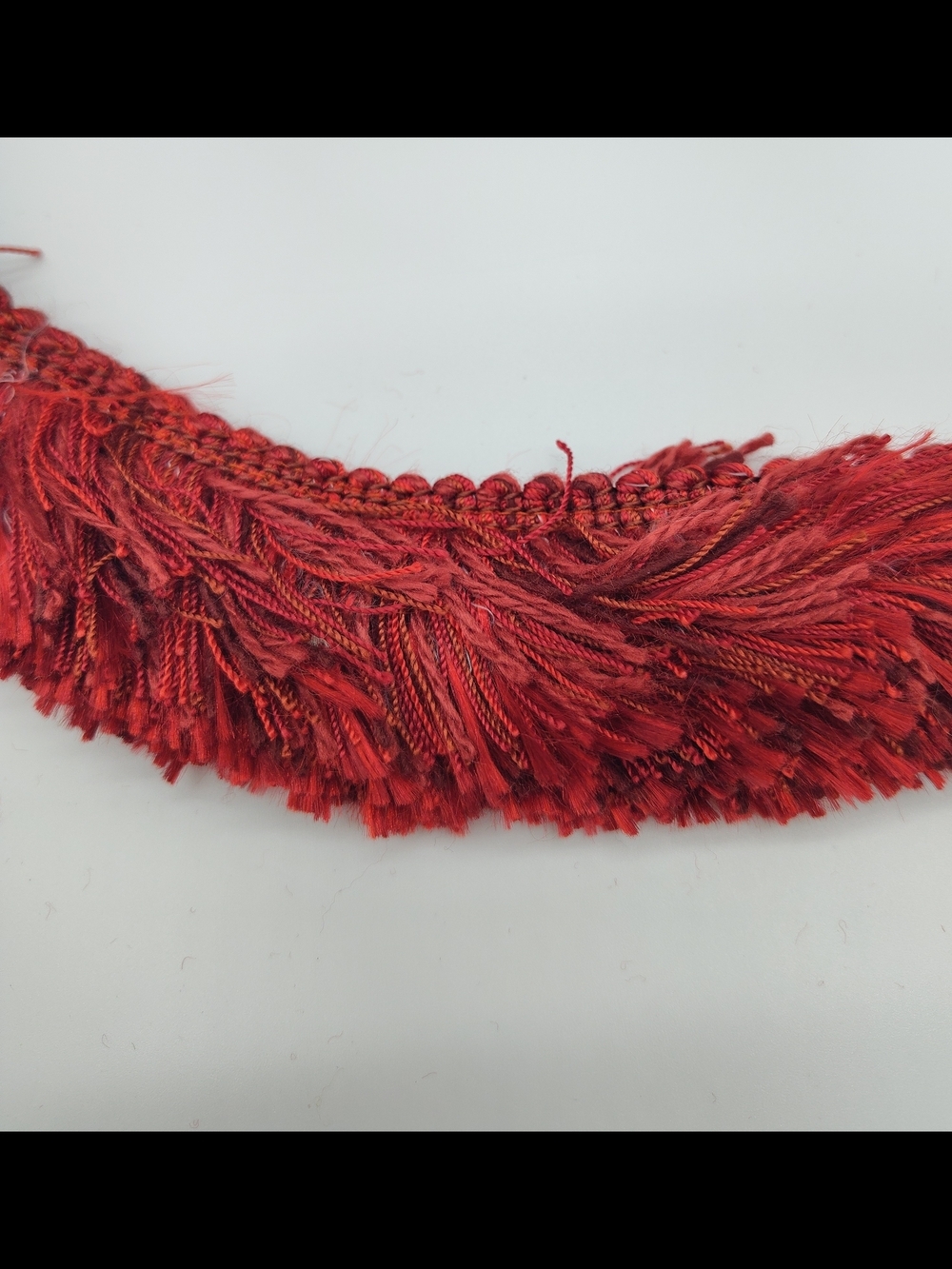 HOULÈS PARIS Vintage Red Brush Fringe Trim Five (5) Yards French Passementerie - Picture 4 of 6